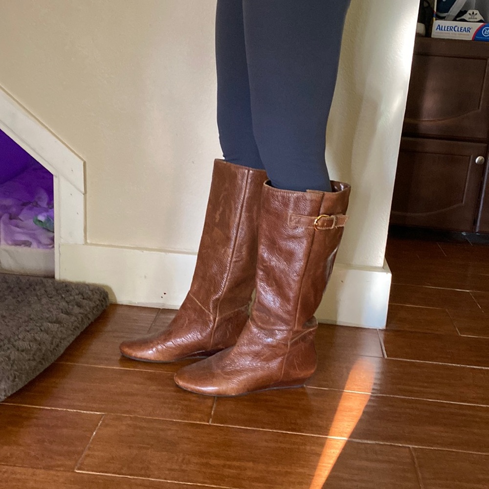 COPY - INTYCE COGNAC LEATHER BOOTS